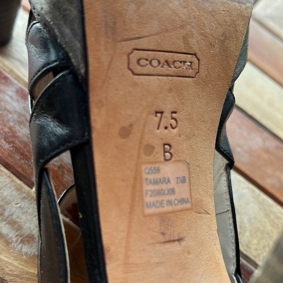 Coach Tamara Black Leather Heels 👠 - Picture 8 of 8
